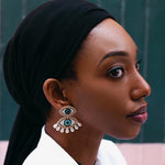 BEADED 'EYE' DROP EARRINGS