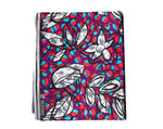 GREY LEAVES IN PURPLE WAX PRINT