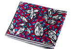 GREY LEAVES IN PURPLE WAX PRINT