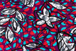 GREY LEAVES IN PURPLE WAX PRINT
