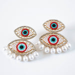 BEADED 'EYE' DROP EARRINGS