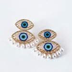 BEADED 'EYE' DROP EARRINGS