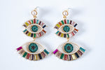 GEM & PEARL DBL DROP EARRINGS
