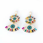 GEM & PEARL DBL DROP EARRINGS